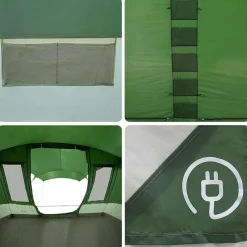 vidaXL Tienda de campaña túnel para 5 personas impermeable Verde Clearance
