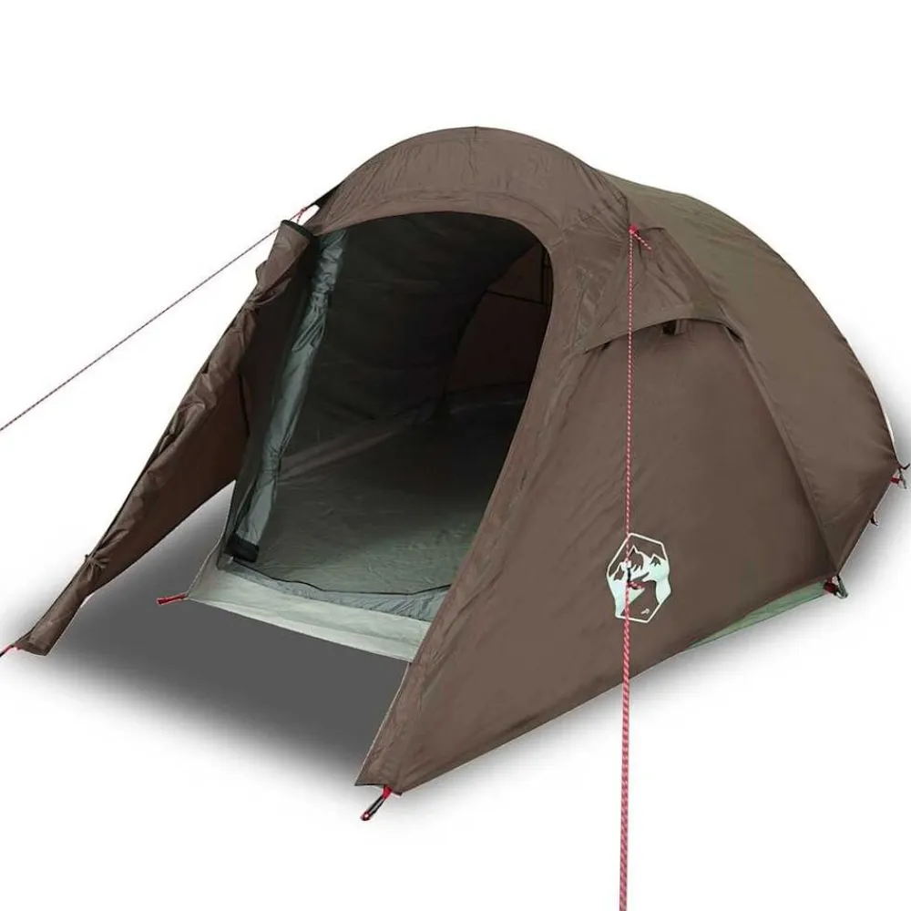 vidaXL Actividades Al Aire Libre-Tienda de campaña túnel para 3 personas impermeable marrón