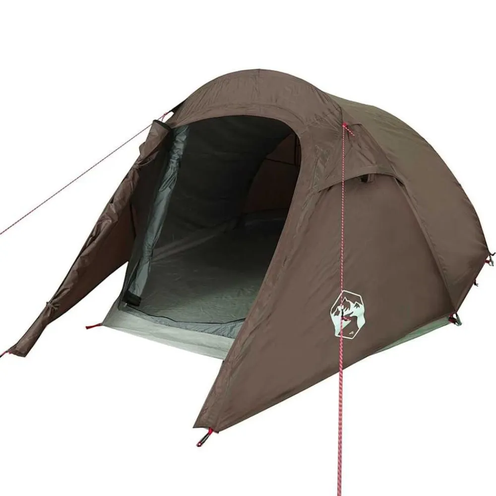 vidaXL Actividades Al Aire Libre-Tienda de campaña túnel para 3 personas impermeable marrón
