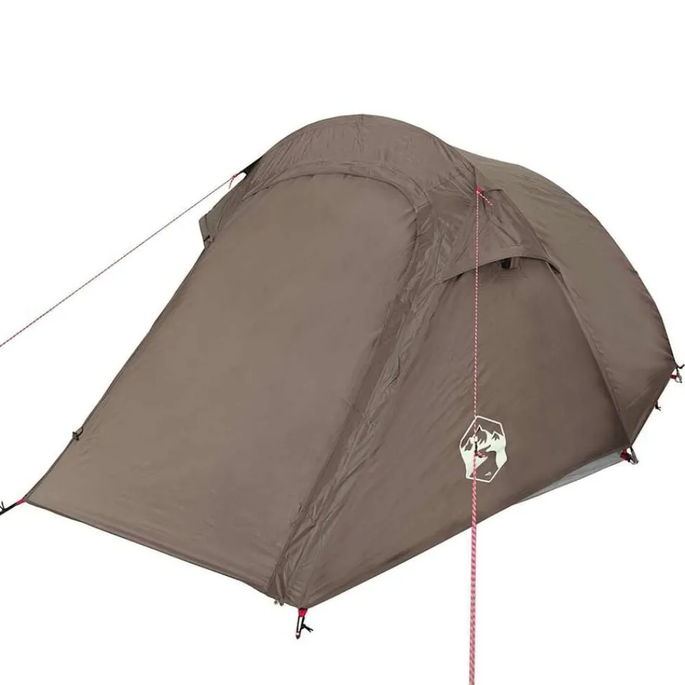 vidaXL Actividades Al Aire Libre-Tienda de campaña túnel para 3 personas impermeable marrón