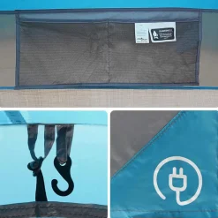 vidaXL Tienda de campaña túnel para 4 personas impermeable Azul Clearance