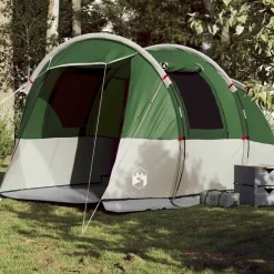 vidaXL Tienda de campaña túnel para 4 personas impermeable Verde Discount