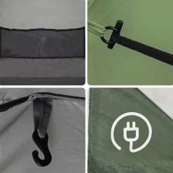 vidaXL Tienda de campaña túnel para 4 personas impermeable Verde Discount