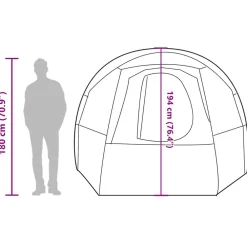vidaXL Tienda de campaña túnel para 4 personas impermeable Verde Discount