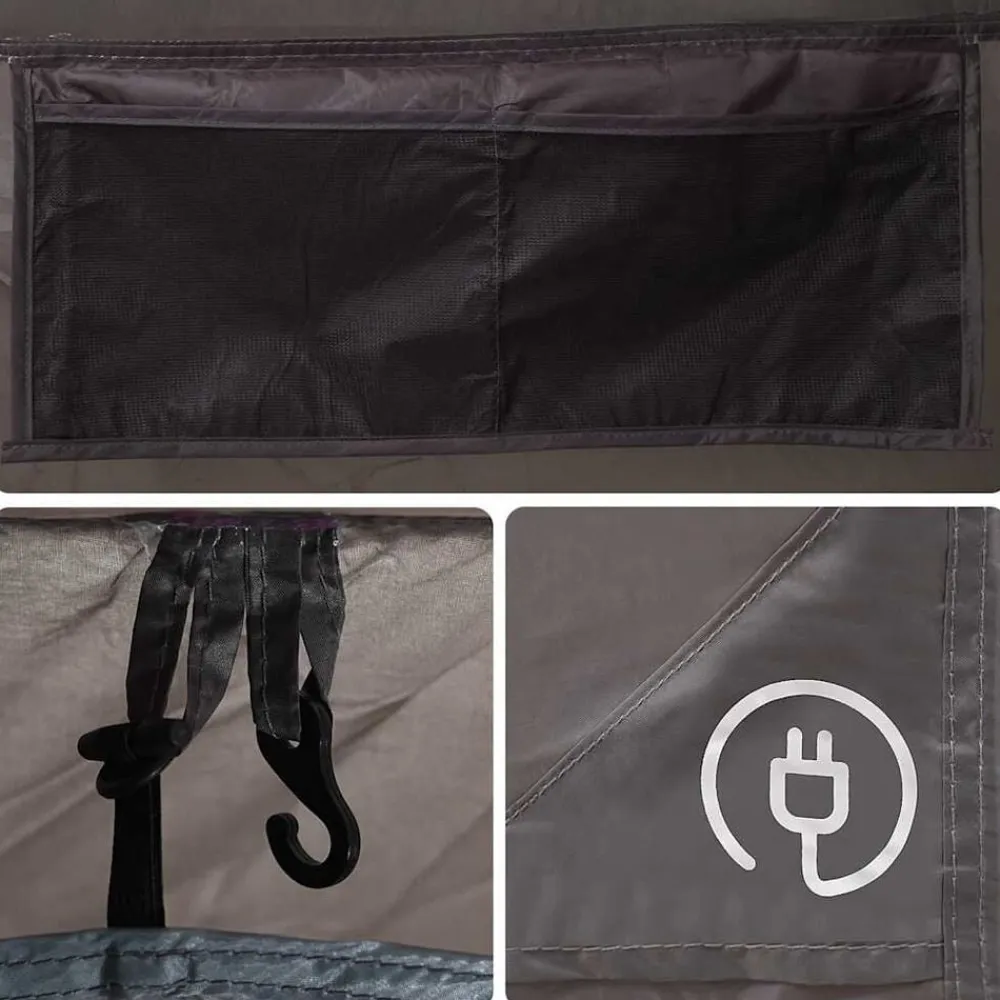 vidaXL Actividades Al Aire Libre-Tienda de campaña túnel para 4 personas impermeable marrón