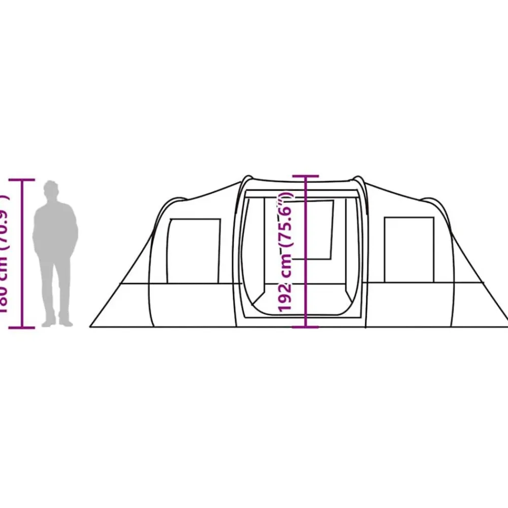 vidaXL Actividades Al Aire Libre-Tienda de campaña túnel para 4 personas impermeable marrón