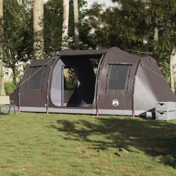 vidaXL Actividades Al Aire Libre-Tienda de campaña túnel para 4 personas impermeable marrón