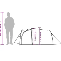 vidaXL Actividades Al Aire Libre-Tienda de campaña túnel para 2 personas impermeable