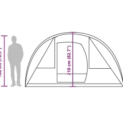 vidaXL Tienda de campaña túnel para 5 personas impermeable Verde Outlet