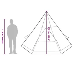 vidaXL Tienda de campaña tipi para 4 personas impermeable Naranja Hot