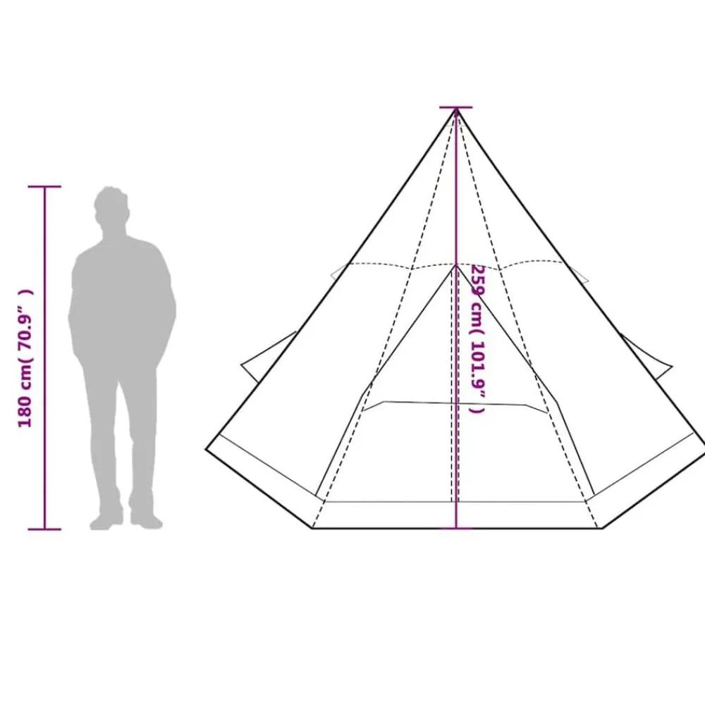 vidaXL Tienda de campaña tipi para 4 personas impermeable Naranja Hot