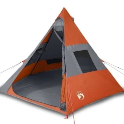 vidaXL Actividades Al Aire Libre-Tienda de campaña tipi para 7 personas impermeable naranja