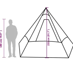 vidaXL Actividades Al Aire Libre-Tienda de campaña tipi para 7 personas impermeable naranja