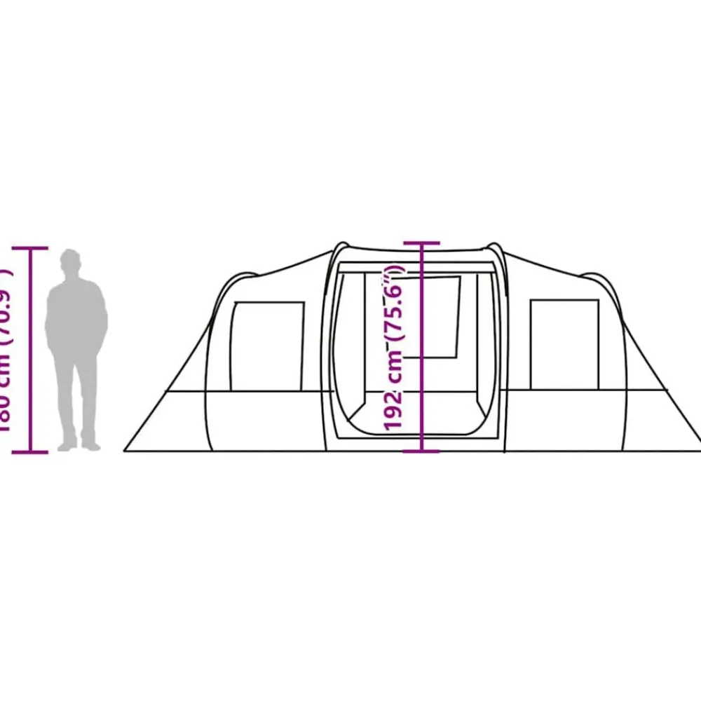vidaXL Actividades Al Aire Libre-Tienda de campaña túnel para 4 personas impermeable