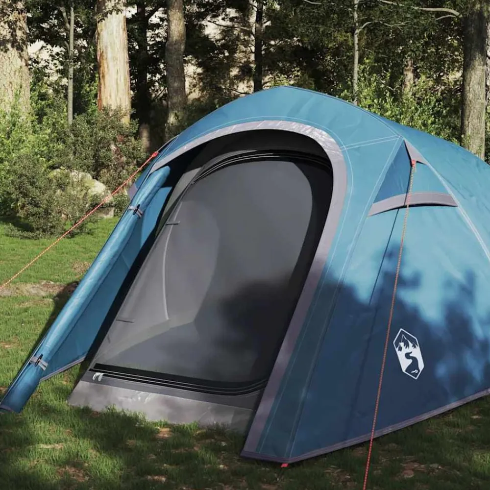 vidaXL Tienda de campaña túnel para 3 personas impermeable Azul Hot