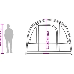 vidaXL Actividades Al Aire Libre-Tienda de campaña túnel 3 personas impermeable