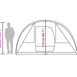 vidaXL Actividades Al Aire Libre-Tienda de campaña túnel para 5 personas impermeable