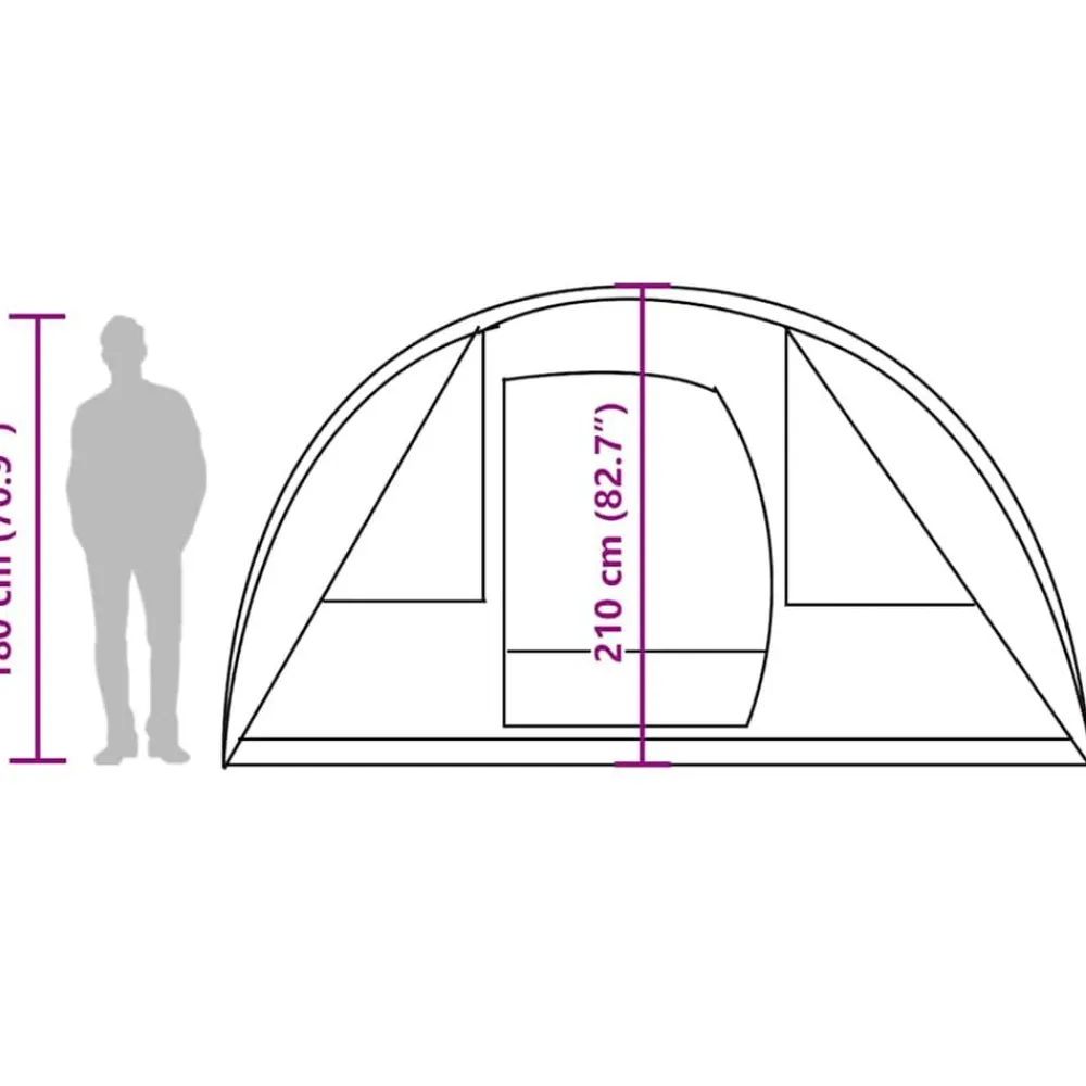 vidaXL Actividades Al Aire Libre-Tienda de campaña túnel para 5 personas impermeable