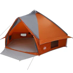 vidaXL Tienda de campaña Teepee para 10 personas Gris y naranja Clearance