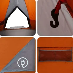 vidaXL Tienda de campaña Teepee para 10 personas Gris y naranja Clearance