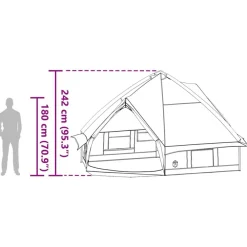 vidaXL Tienda de campaña Teepee para 10 personas Gris y naranja Clearance
