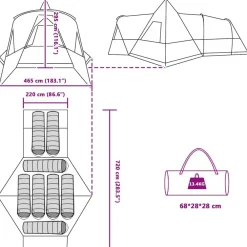 vidaXL Actividades Al Aire Libre-Tienda de campaña Teepee para 8 personas