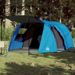 vidaXL Tienda de campaña túnel para 4 personas impermeable Azul Hot