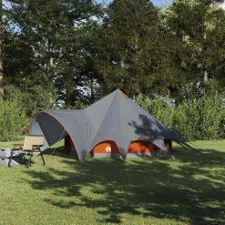 vidaXL Tienda de campaña tipo teepee para 3 personas y naranja Gris Clearance