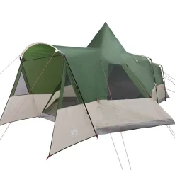 vidaXL Tienda de campaña tipo teepee para 8 personas con techo Verde Outlet