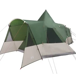 vidaXL Tienda de campaña tipo teepee para 8 personas con techo Verde Outlet