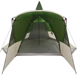 vidaXL Tienda de campaña tipo teepee para 8 personas con techo Verde Outlet