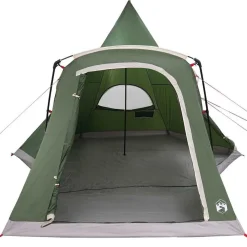 vidaXL Tienda de campaña tipo teepee para 5 personas con techo Verde Sale