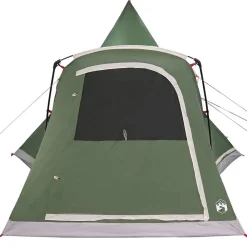 vidaXL Tienda de campaña tipo teepee para 5 personas con techo Verde Sale