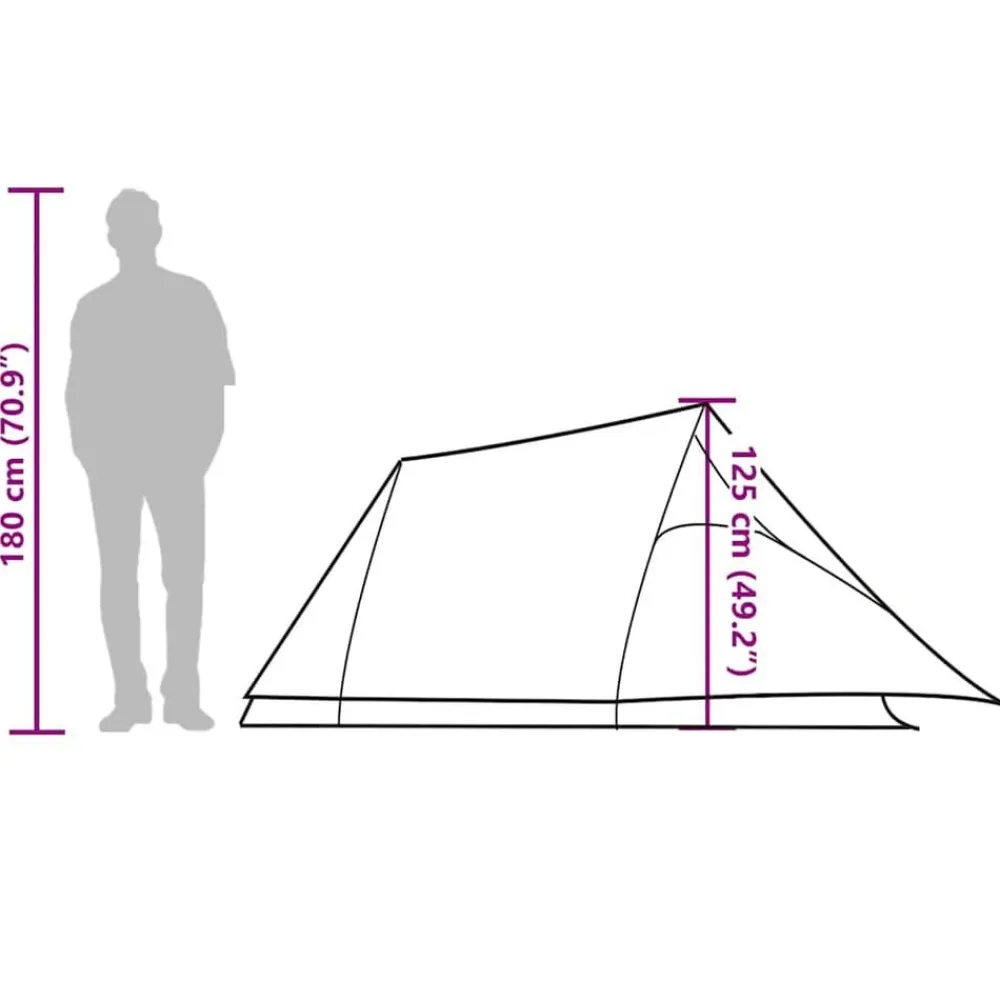 vidaXL Tienda de campaña túnel para 3 personas impermeable Verde oliva Clearance