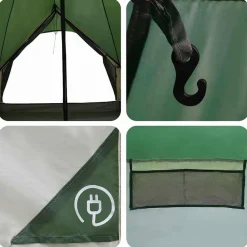 vidaXL Actividades Al Aire Libre-Tienda de campaña tipo teepee para 3 personas y Gris