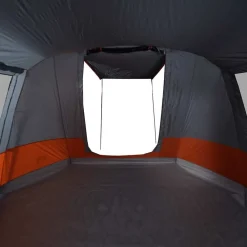 vidaXL Tienda de camping con túnel 4 personas impermeable gris naranja Gris y naranja Clearance