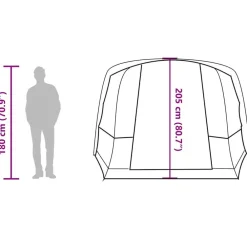 vidaXL Tienda de camping con túnel 4 personas impermeable gris naranja Gris y naranja Clearance