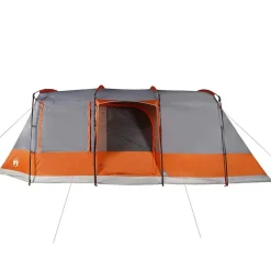 vidaXL Tienda de camping con túnel 4 personas impermeable gris naranja Gris y naranja Clearance