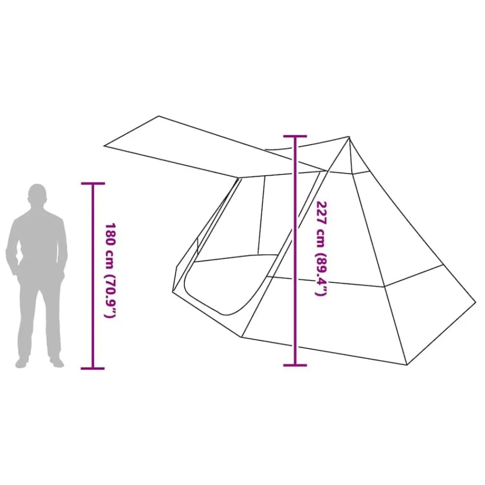 vidaXL Actividades Al Aire Libre-Tienda de camping con techo 482 x 360 x 227 cm tafetán