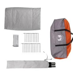vidaXL Tienda de camping con túnel 4 personas impermeable gris naranja Gris y naranja Best