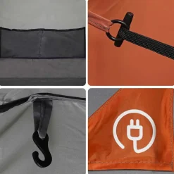 vidaXL Tienda de camping con túnel 4 personas impermeable gris naranja Gris y naranja Best