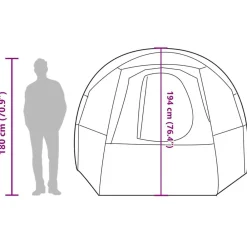 vidaXL Tienda de camping con túnel 4 personas impermeable gris naranja Gris y naranja Best