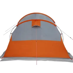 vidaXL Tienda de camping con túnel 4 personas impermeable gris naranja Gris y naranja Best