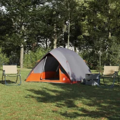 vidaXL Tienda de camping 320 x 275 x 190 cm tafetán Gris y naranja New