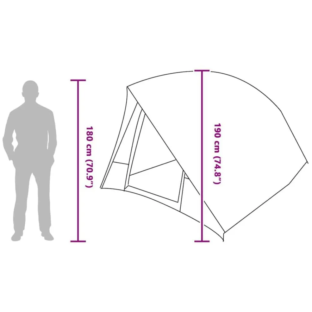 vidaXL Actividades Al Aire Libre-Tienda de camping con techo 320 x 275 x 190 cm tafetán
