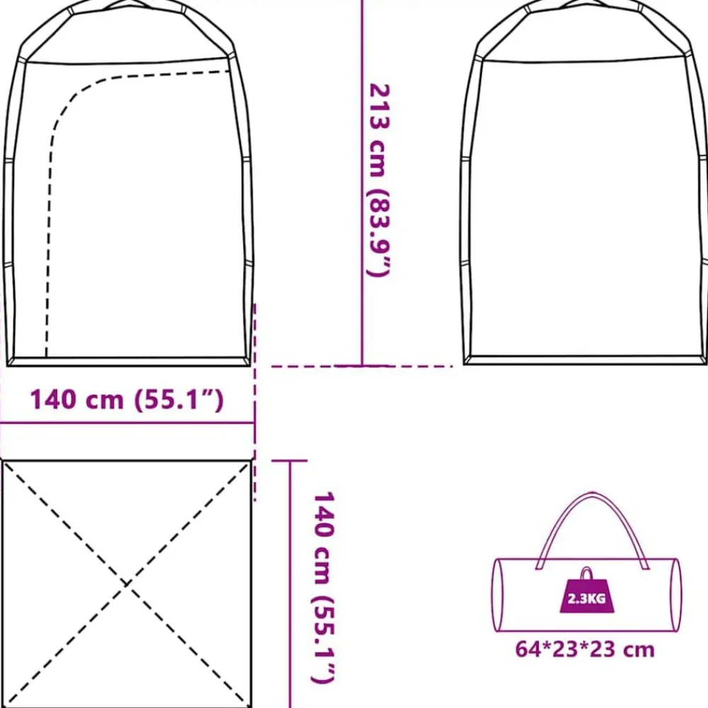 vidaXL Actividades Al Aire Libre-Tienda de ducha impermeable