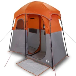 vidaXL Actividades Al Aire Libre-Tienda de ducha para 2 personas impermeable gris-naranja