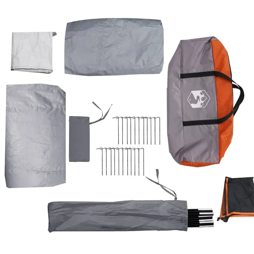 vidaXL Actividades Al Aire Libre-Tienda de ducha para 2 personas impermeable gris-naranja