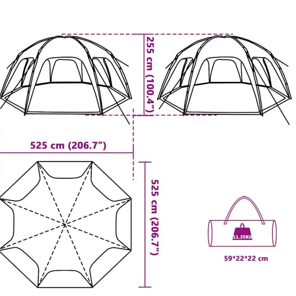 vidaXL Actividades Al Aire Libre-Tienda de fiesta impermeable
