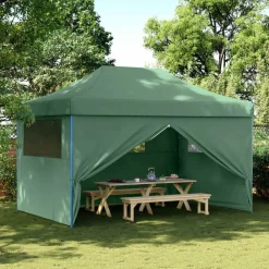 vidaXL Tienda de fiesta plegable Pop-Up con 4 paredes laterales Verde